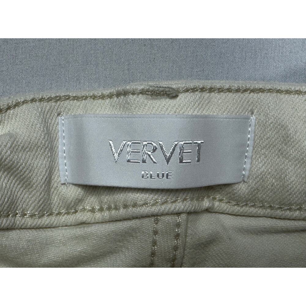 Vervet Blue Women's Distressed Straight Leg Cream Denim Jeans - Size 30x30.5 - Picture 3 of 4